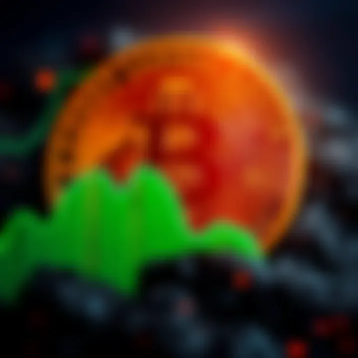 Logo of America's largest Bitcoin miner with a graph showing a downward trend