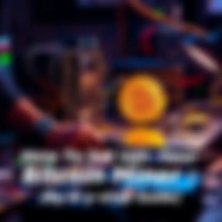 Bitcoin miner setup A person setting up a bitcoin miner with cables and equipment on a table