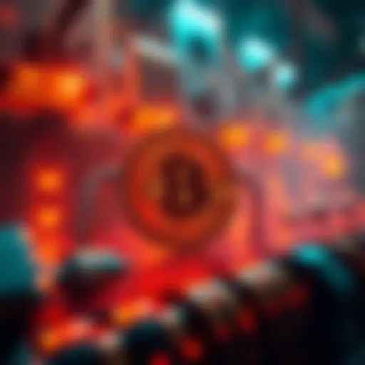 Bitcoin mining with DATUM nodes A visual representation of Bitcoin miners using DATUM to operate their own nodes, showcasing decentralized validation and mining rewards.