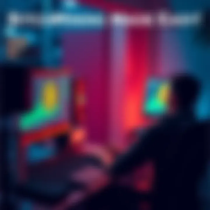 A visual representation of a person sitting at a computer with Bitcoin graphics and mining tools, symbolizing easy Bitcoin mining with GoMining.