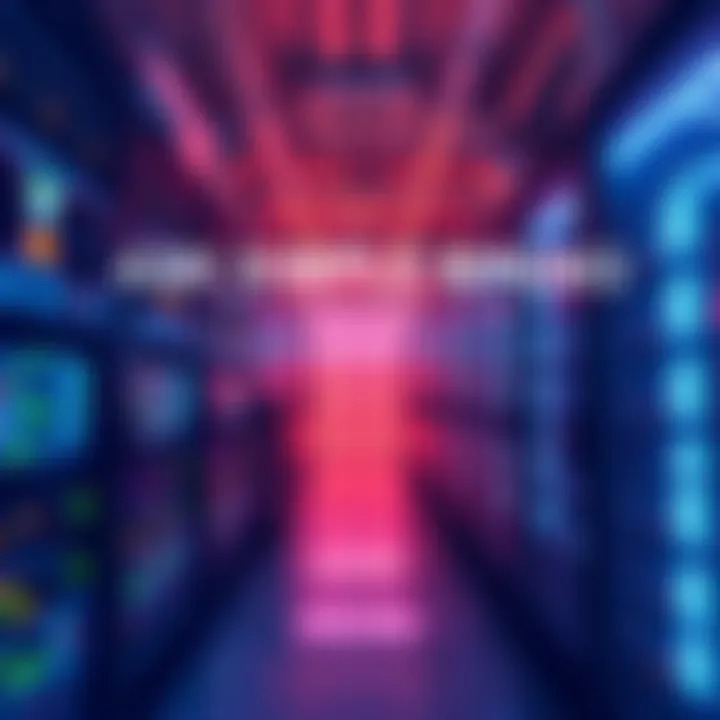 Bitcoin Mining Hosting Services A modern Bitcoin mining facility with rows of mining rigs and equipment, showcasing the high-tech environment of Simple Mining in Iowa.