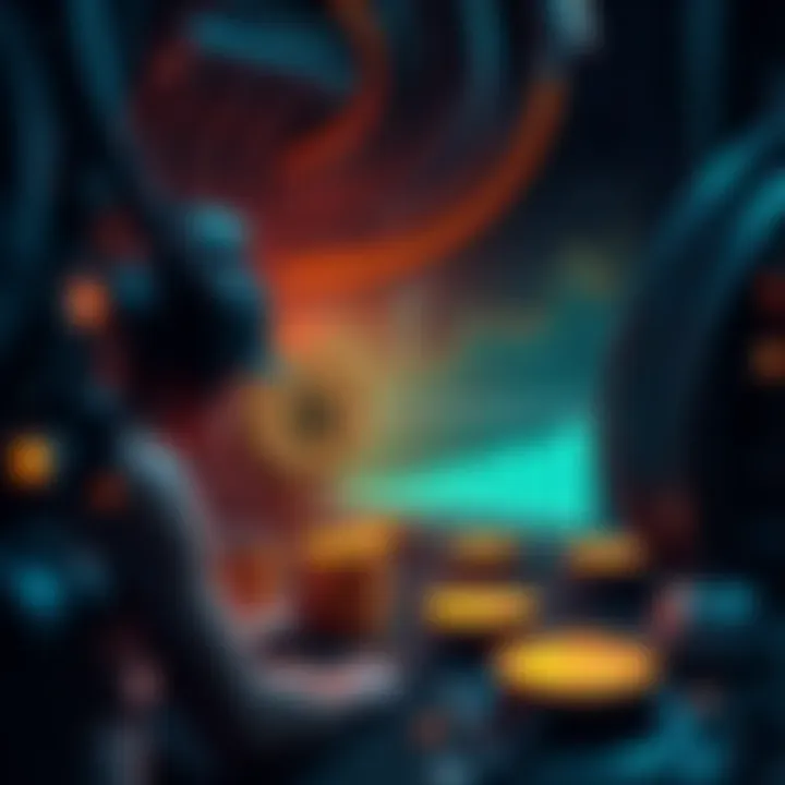 Illustration of Bitcoin mining with graphics showing daily mining activity and future scarcity