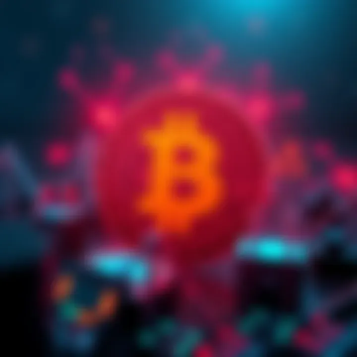Bitcoin logo with warning signs depicting the risk of node participation decline