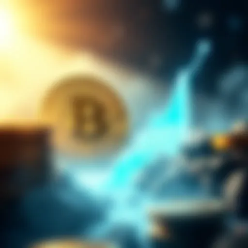 A digital representation of Bitcoin with an optimistic graph showing a rise to one million dollars, symbolizing hope for financial freedom.