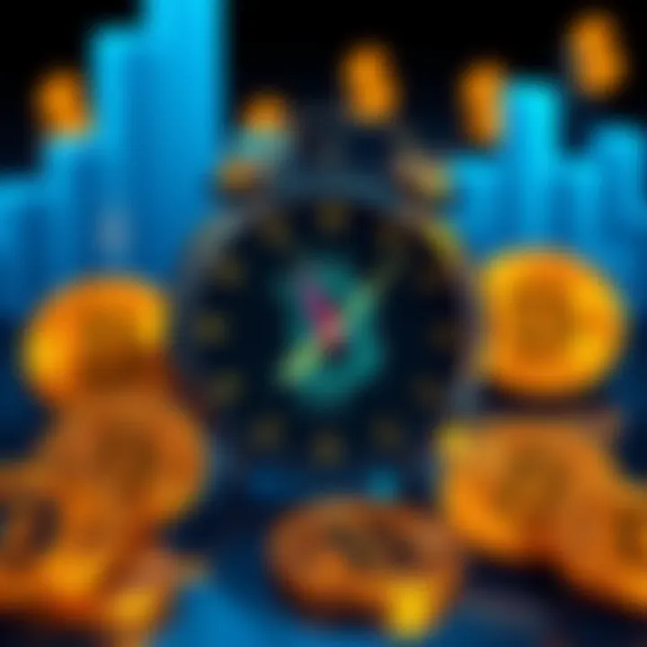 A graphic showing Bitcoin symbols with a clock and dollar signs, indicating the expiration of options and potential market changes.