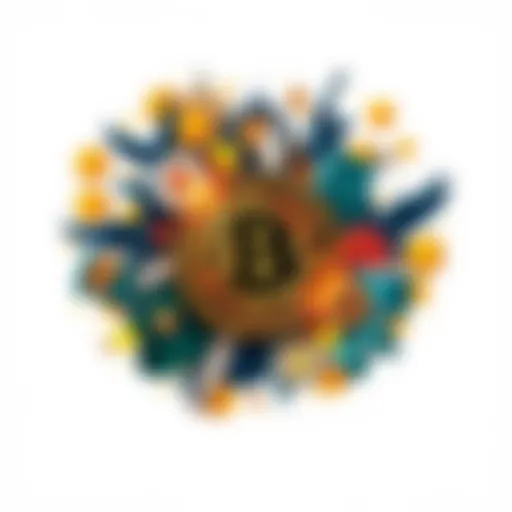 A collage representing Bitcoin's beginnings, featuring a silhouette of Satoshi Nakamoto, early Bitcoin symbols, and digital currency elements.