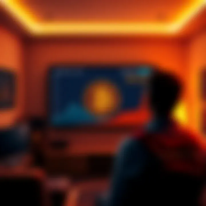 A digital display showing Bitcoin's price at $15 with a surprised person looking at it, set in a 2013-style room.