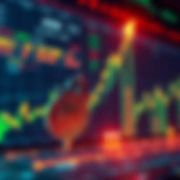 A rising Bitcoin price chart showing an upward trend with green indicators and market analysis symbols.