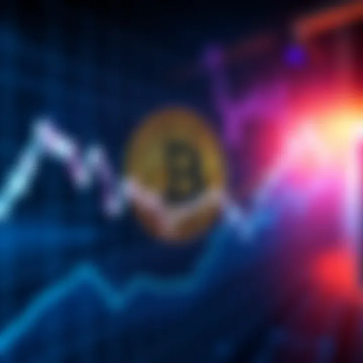 A line graph showing Bitcoin's price fluctuating with downward trends, indicating market concerns due to geopolitical tensions.