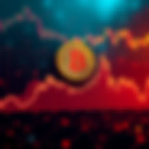 A line graph depicting Bitcoin's price changes over time, indicating past highs and potential future trends.