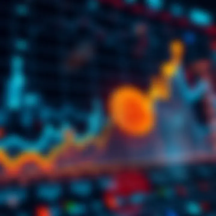 A chart showing the upward trend of Bitcoin prices with potential peak dates marked, symbolizing market predictions.