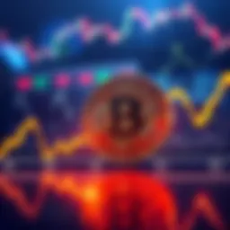 A Bitcoin price chart showing a downward trend with resistance levels marked from 2021.