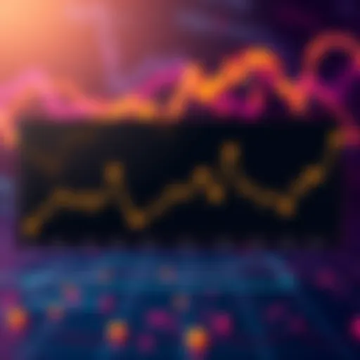 A simple line chart showing Bitcoin's price fluctuations over the last five years with notable highs and lows marked clearly.