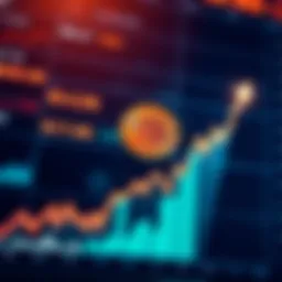 Bitcoin price chart with upward trend A chart showing Bitcoin's price rising sharply, indicating strong market predictions and optimism for future value.