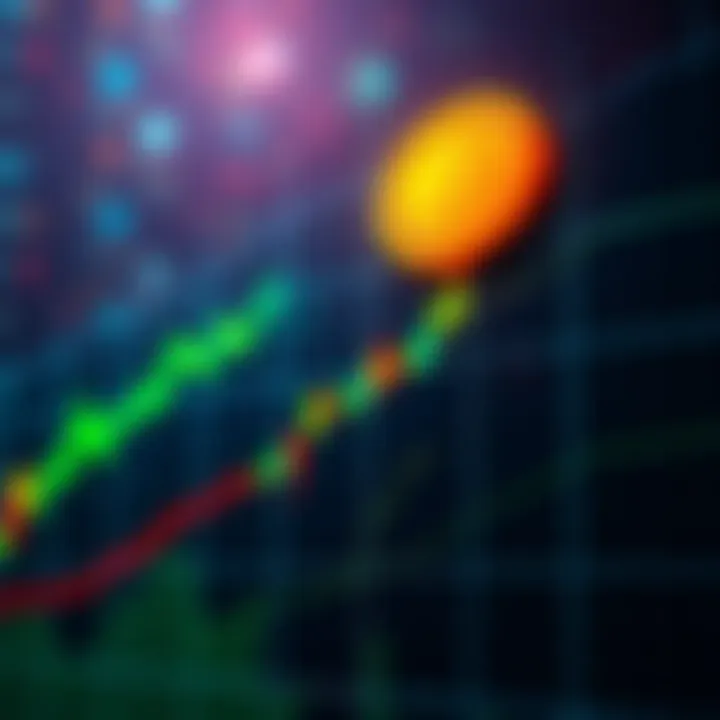 Bitcoin price chart with upward trend A cryptocurrency price chart showing Bitcoin's recent upward movement with green candlesticks and a potential buy signal.