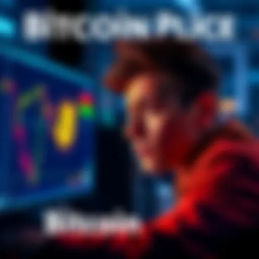 A worried person looking at a computer screen displaying Bitcoin prices with confusion, reflecting concerns about exchange fairness.