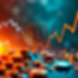 A graph showing Bitcoin price dropping amidst market uncertainty with a bear symbol representing a bearish trend.