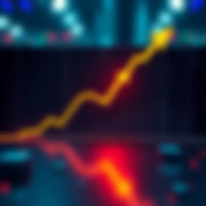 Bitcoin Price Dip Graph showing the decline in Bitcoin price with arrows pointing down, indicating a downturn.