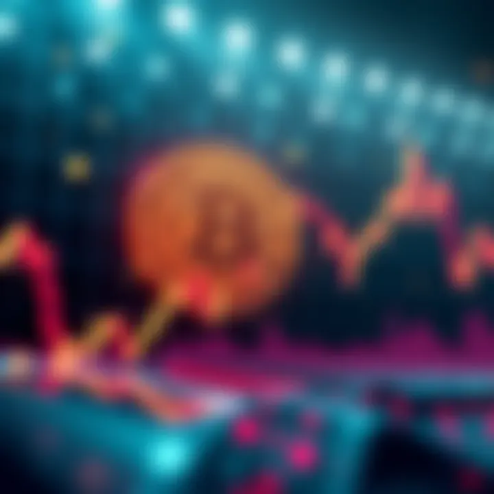 A graph showing Bitcoin's price dropping to $66K with sharp fluctuations indicating high volatility