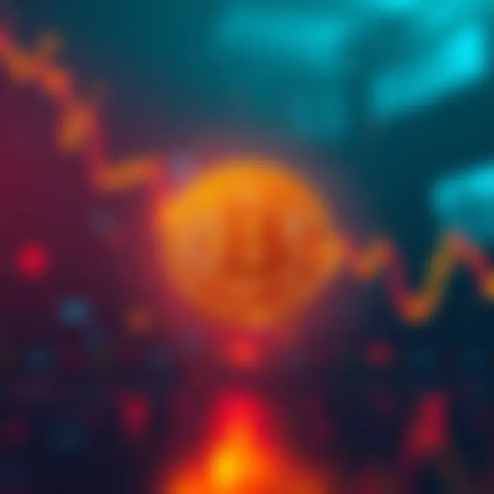 A visual representation of a Bitcoin price chart showing a significant drop in value.