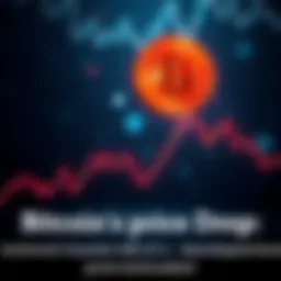 A graph showing Bitcoin's decline in value with a downward trend line, representing emotional reactions from traders.
