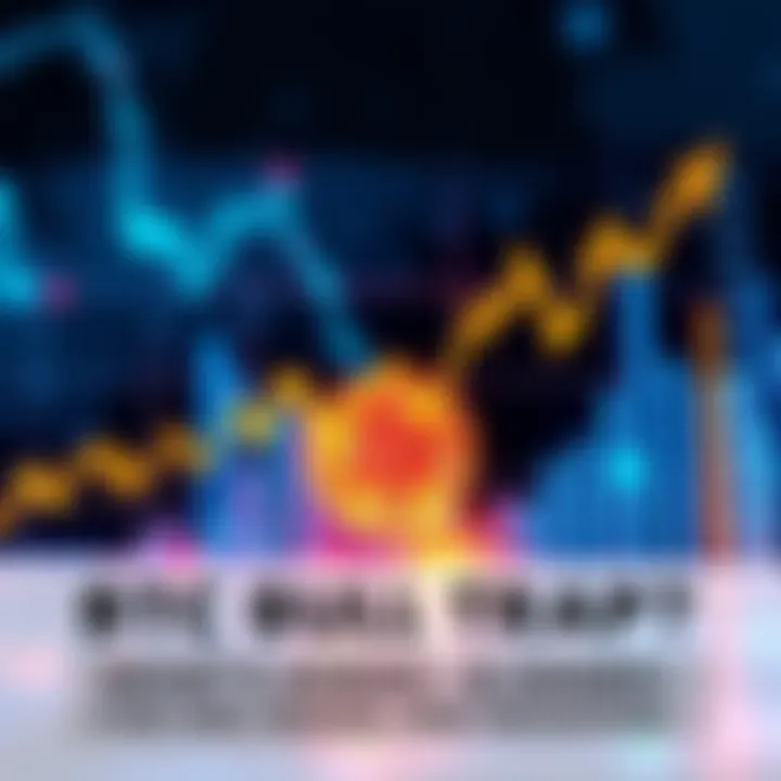 Graph showing Bitcoin price fluctuations with an upward trend towards a potential bull trap