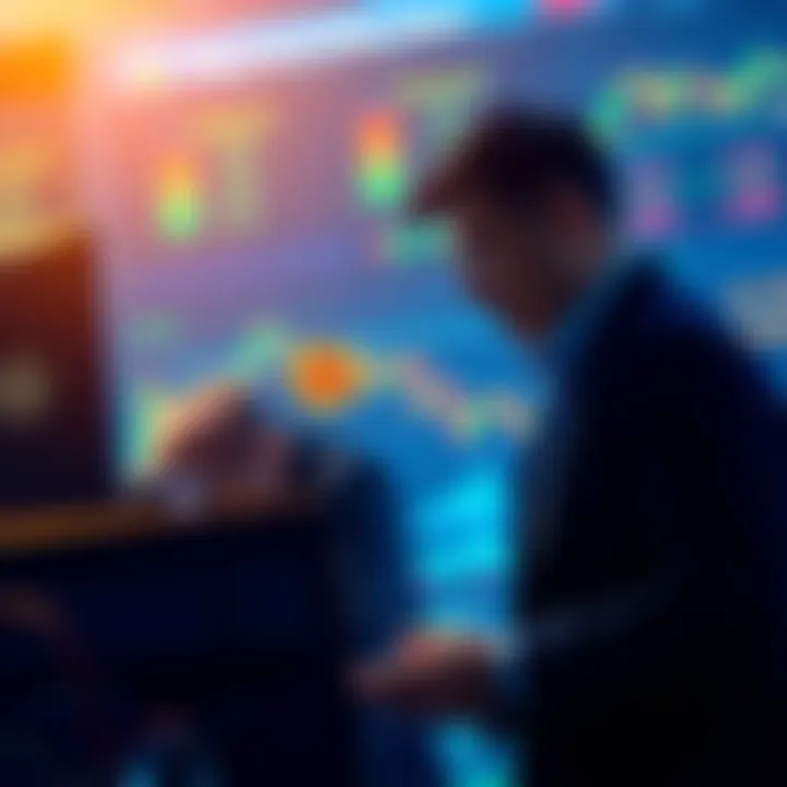 Traders looking at a financial chart showing Bitcoin's decline to $45,000