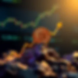 Graphic showing Bitcoin soaring in value, representing JPMorgan's prediction of $240,000, with upward arrows and financial charts in the background.