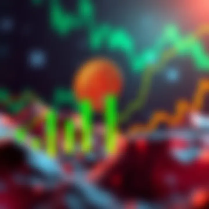 A graph showing Bitcoin's price climbing upward with green bars, symbolizing growth and optimism in the market.