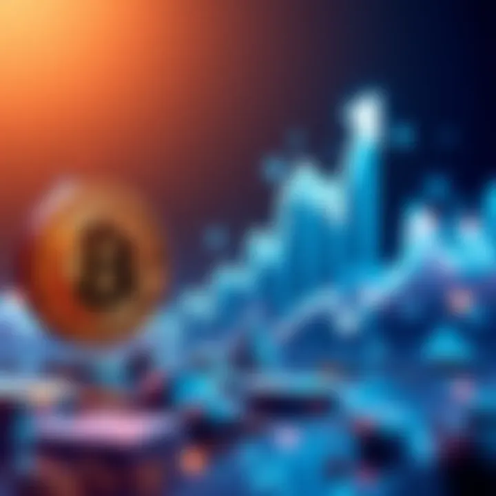 Graph showing Bitcoin price surge with an upward trend line