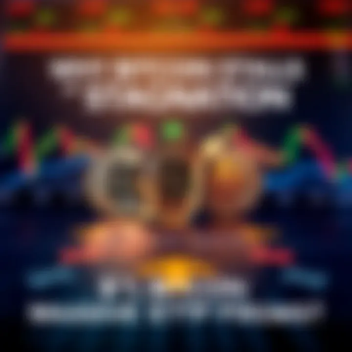 A graphic showing Bitcoin symbols with arrows indicating lack of movement despite ETF inflows, set against a backdrop of financial charts