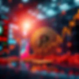 Graph showing Bitcoin price rising to $64K with excitement in financial markets