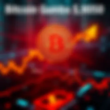 Bitcoin Price Surge A graphic showing Bitcoin's price climbing to $60,000 amidst market volatility with a downward trend arrow in the background.