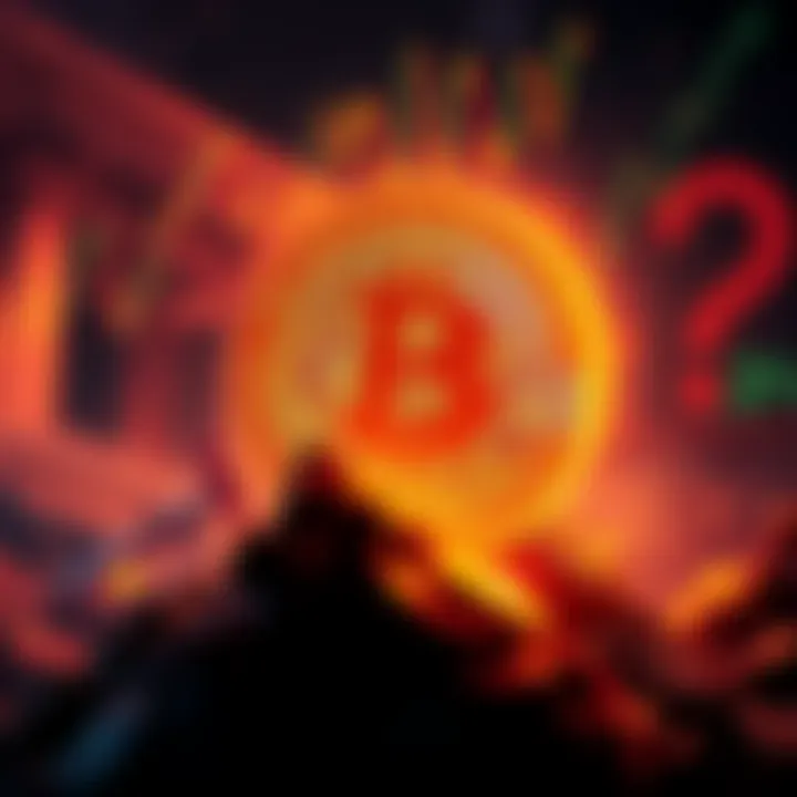 A graphical representation of Bitcoin's price at $65K with a backdrop of fluctuating oil prices and investment figures, capturing the market's dynamic changes.