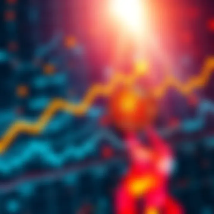 Graph showing Bitcoin price rising past $73,000 with upward trend arrows