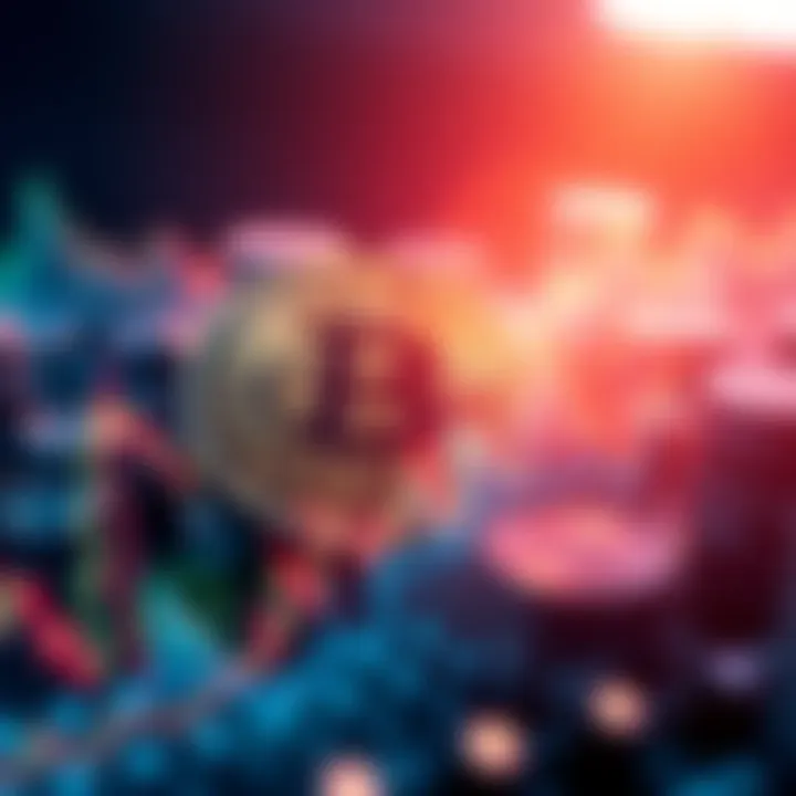 Bitcoin symbol with a graph showing upward trend, reflecting increased demand and market growth