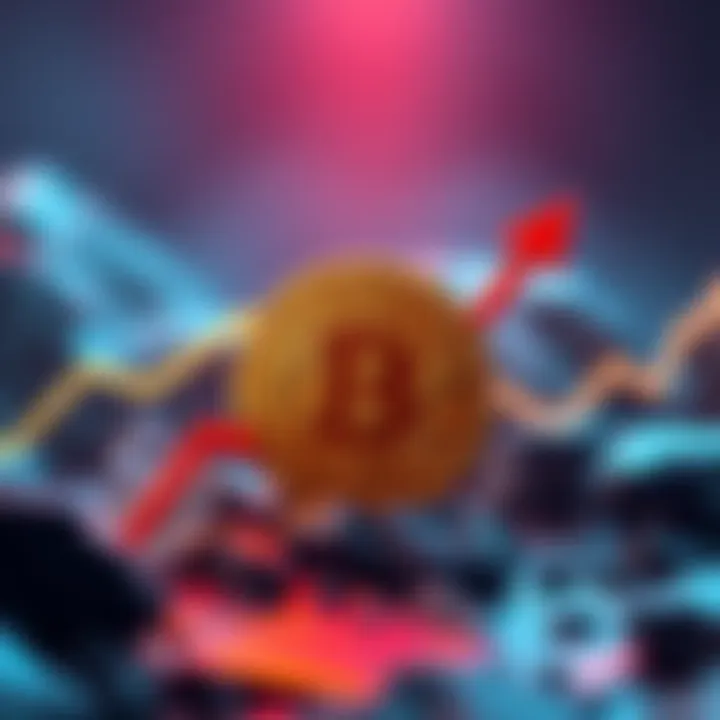 Bitcoin symbol with an upward arrow, representing the price increase following Trump's call with Xi.