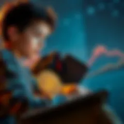 A teenager examining a laptop displaying a Bitcoin wallet and a star tracker in the background, symbolizing a private investment in cryptocurrency.