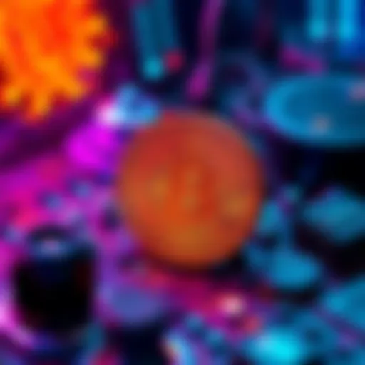 A digital representation of Bitcoin surrounded by quantum computer elements, emphasizing the potential risks to cryptocurrency security.