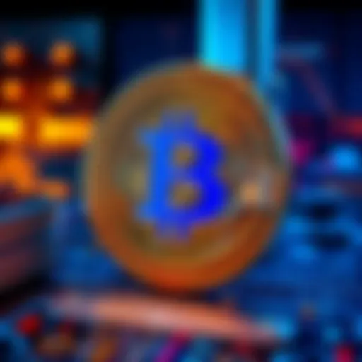 A visual representation of Bitcoin protected by a quantum shield, symbolizing security against future quantum threats, with digital elements indicating technology and encryption.