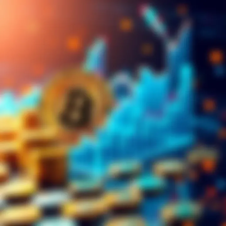 A visual representation of Bitcoin's value hitting 1 million USD, with rising graphs and digital coins around it.