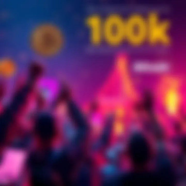 Bitcoin reaching new heights People celebrating as Bitcoin price approaches 100k