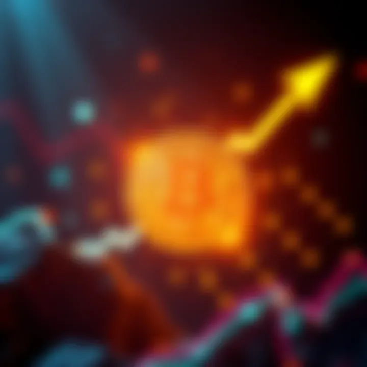 A bright Bitcoin symbol surrounded by uplifting graphics representing growth and resilience