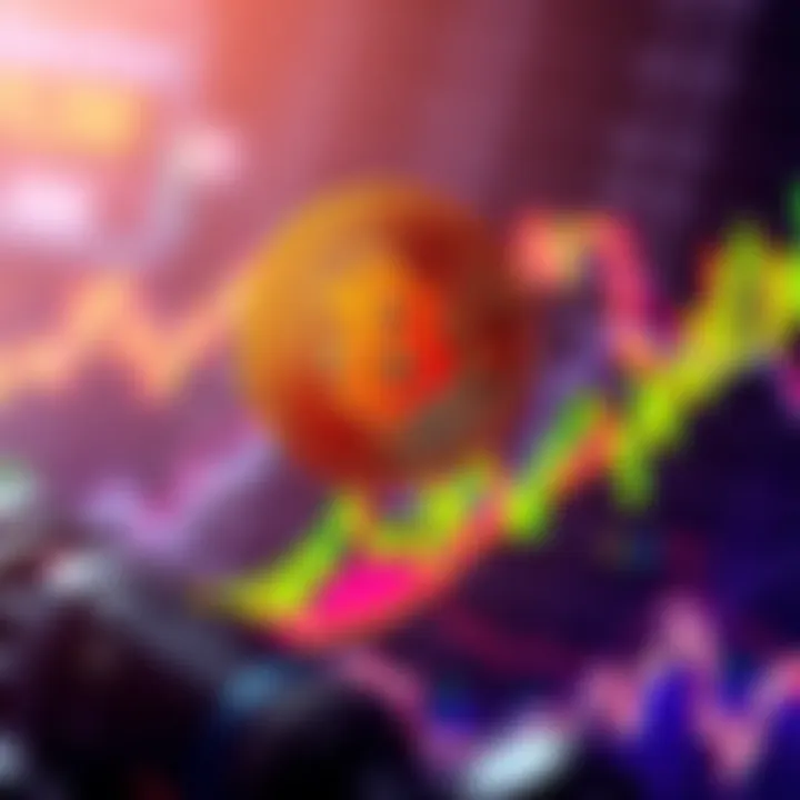 A visual representation of Bitcoin's value surpassing 73K, with a chart showing an upward trend and vibrant colors symbolizing renewed investor interest in cryptocurrencies.