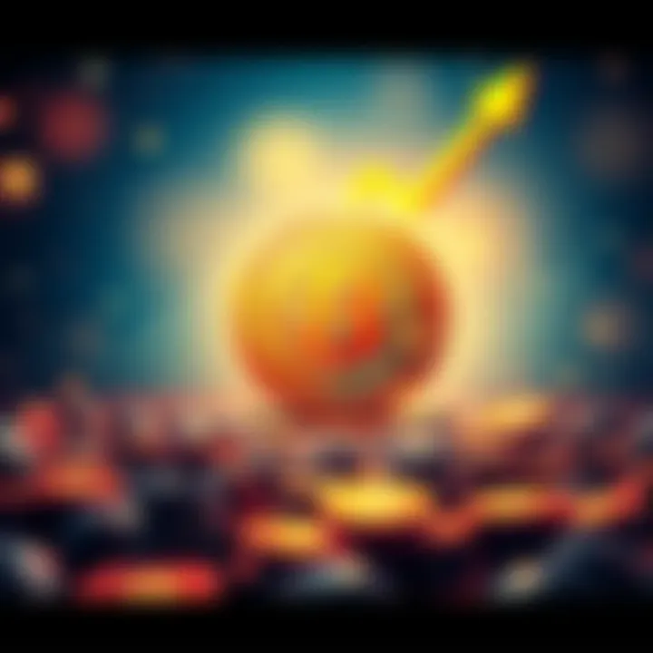 A visual representation of Bitcoin's value increasing significantly, symbolizing the cancellation of the walk of shame event, with a graph showing an upward trend and Bitcoin logos in the background.