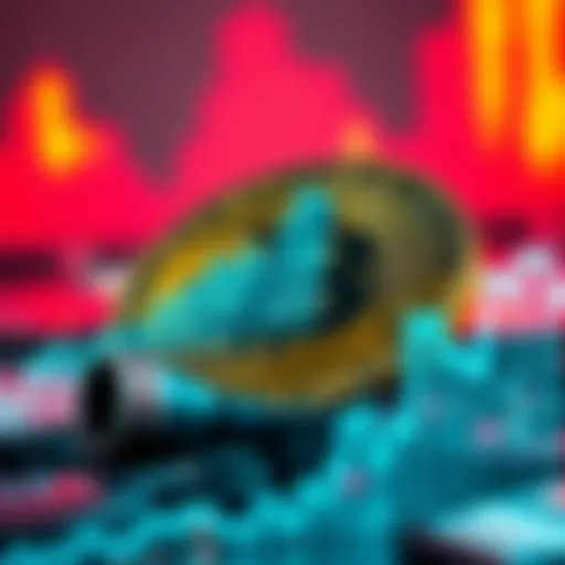 A visual representation showing Bitcoin falling in value, with a graph indicating sales at a loss, reflecting investor concerns.