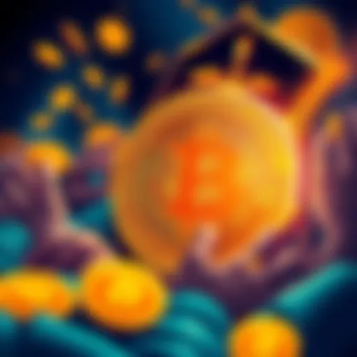 Illustration of people selling their Bitcoin while Satoshi Nakamoto holds onto his coins