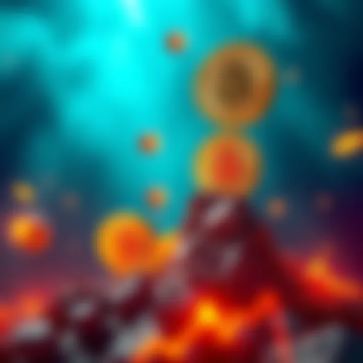 A graphic showing Bitcoin symbols rising with a backdrop of a map of Iran and oil prices on the rise