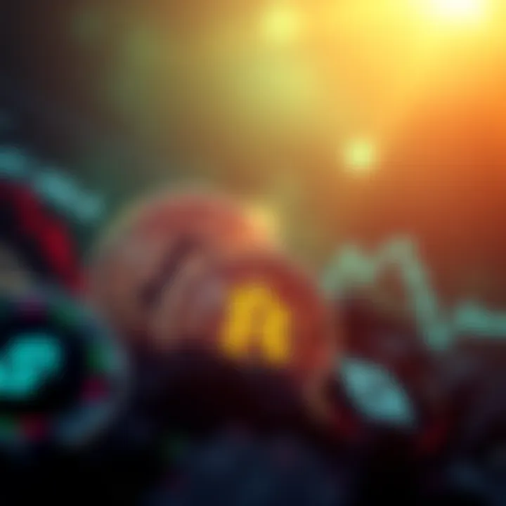 Bitcoin and Solana logos with a downward trend graph, illustrating market decline and volatility