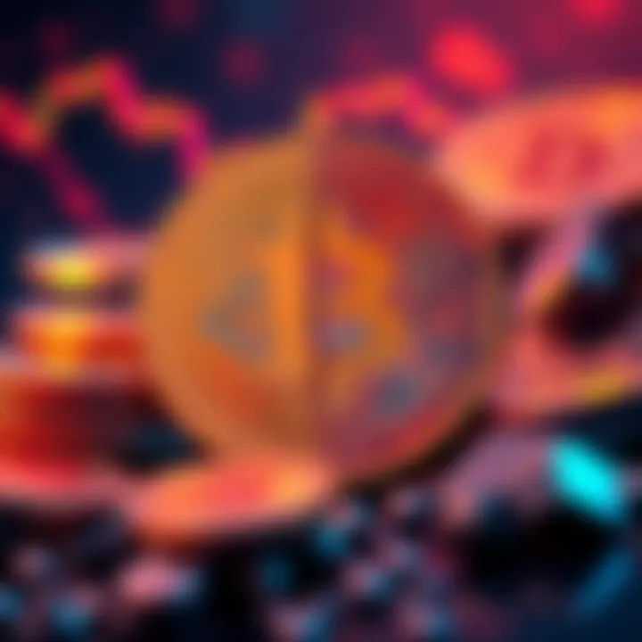 Illustration showing split Bitcoin coins representing potential market change